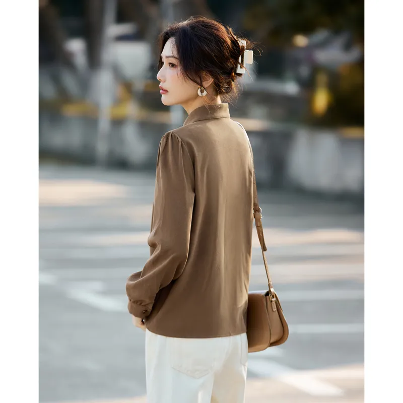 TERRE BLEUE Spring Fall Winter Shirt Loose Fit Women's-10