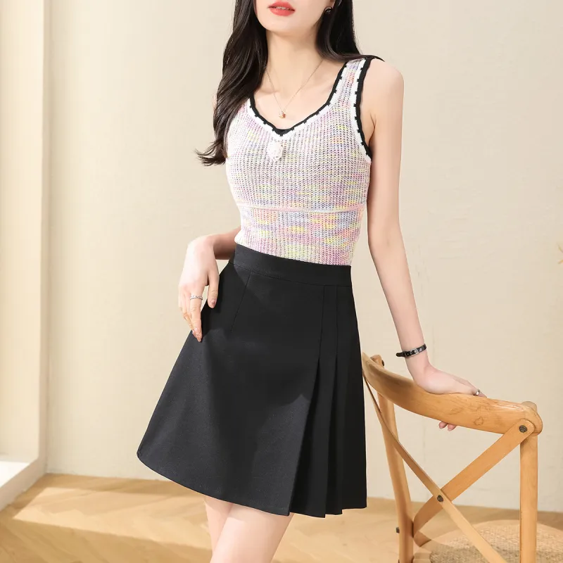 TERRE BLEUE Casual Short Skirts Women's Black-3