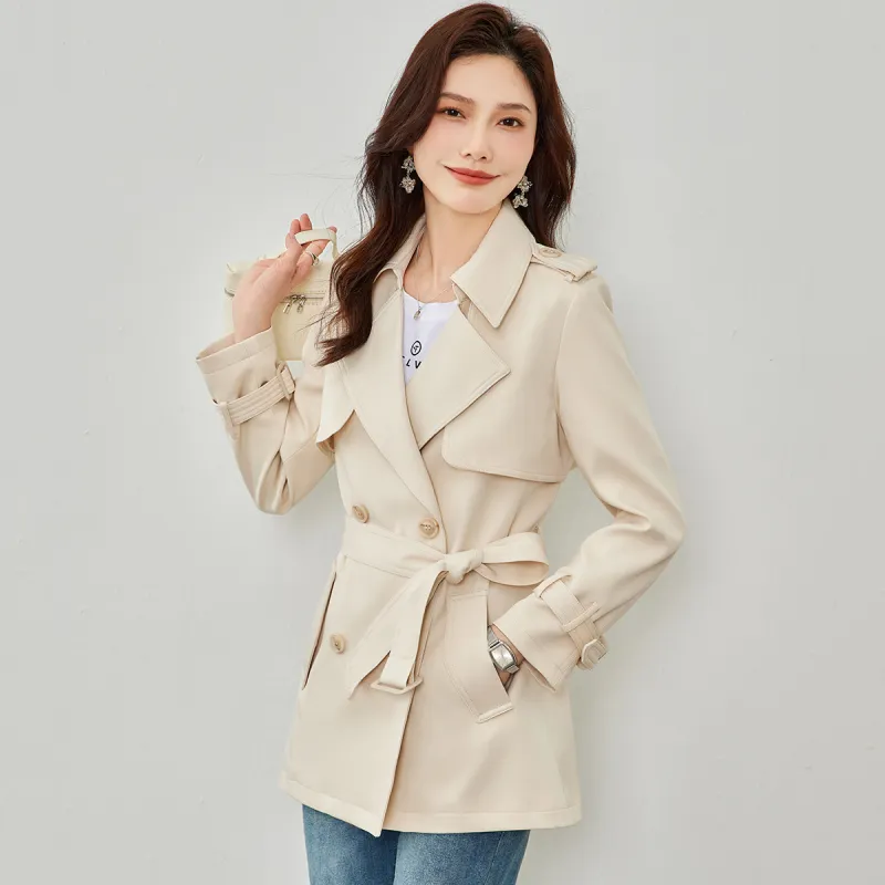 TERRE BLEUE Trench Coat Women's Ecru-3