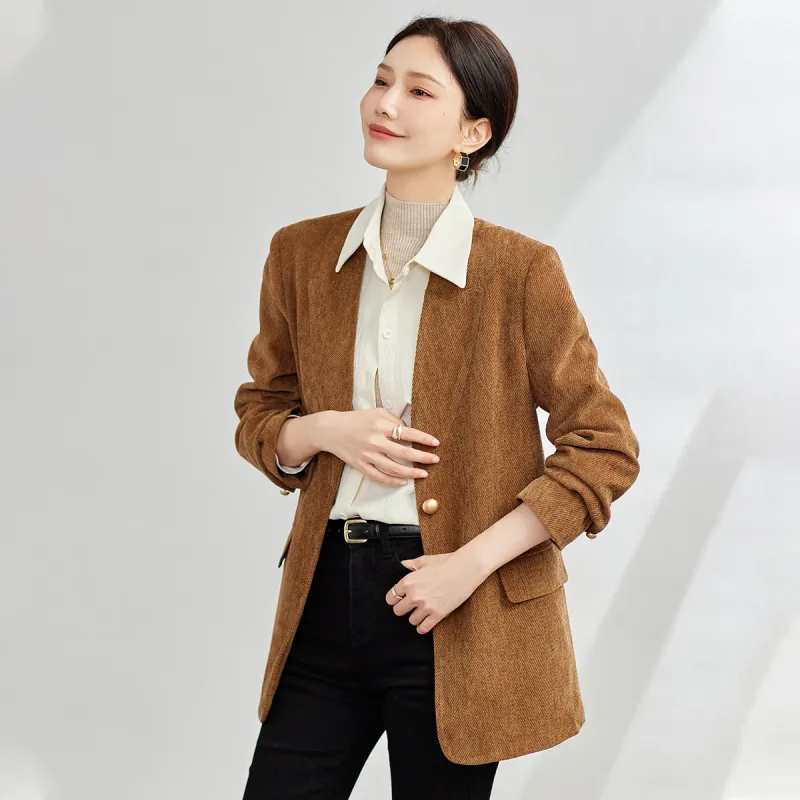 TERRE BLEUE Business Suit Women's Coffee-5