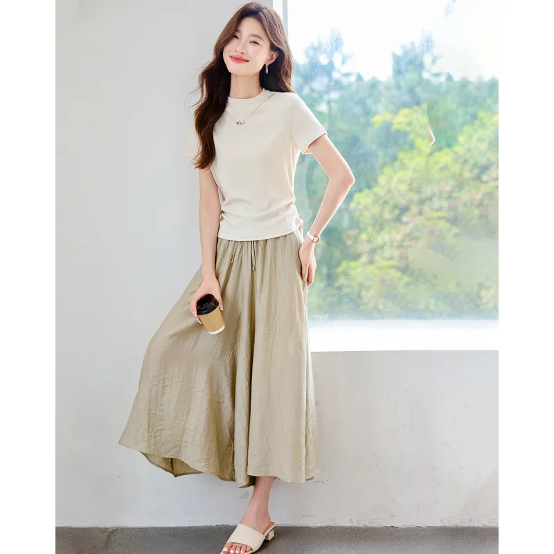 TERRE BLEUE Summer Skirt Set Loose Fit Women's-5