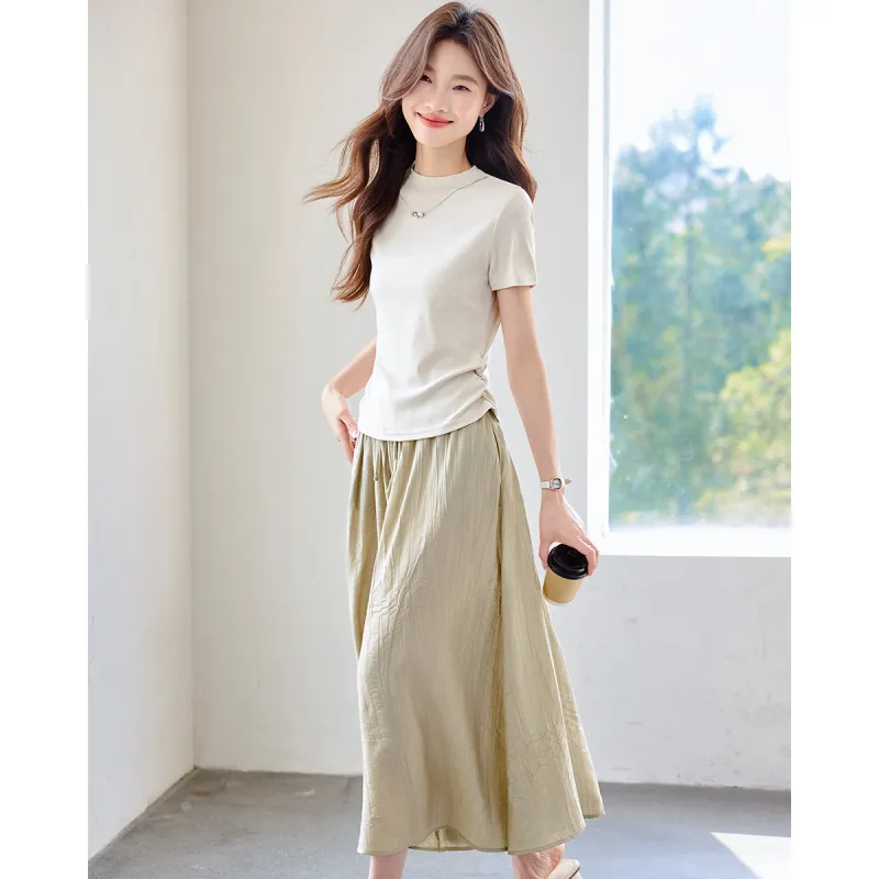TERRE BLEUE Summer Skirt Set Loose Fit Women's-2