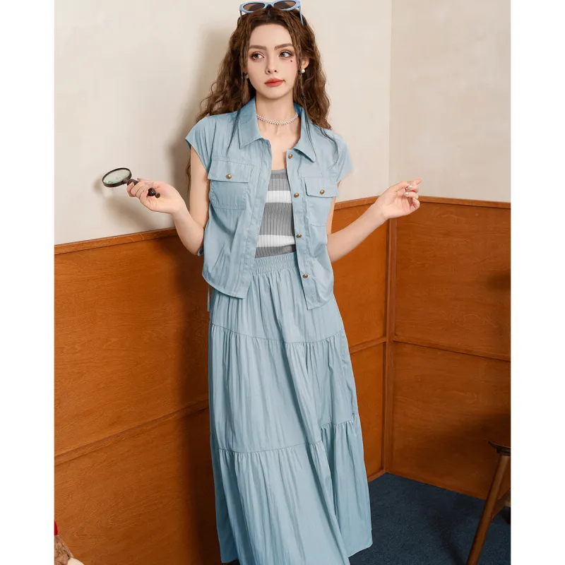 TERRE BLEUE Two Piece Skirt Sets Women's-15