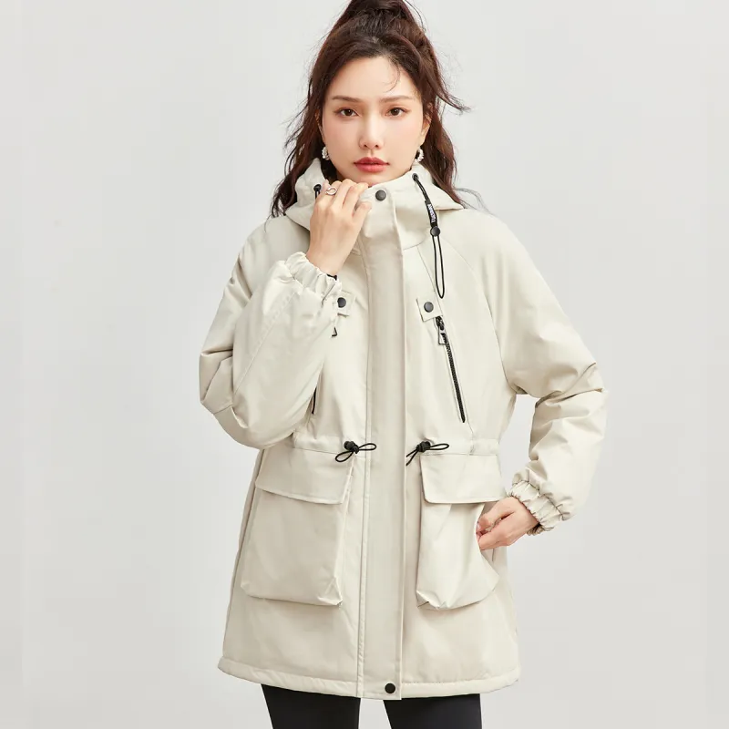 TERRE BLEUE Puffer Jacket Women's Beige-4