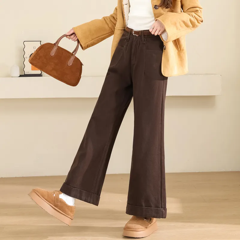 TERRE BLEUE Casual Pants Women's Dark Coffee-3