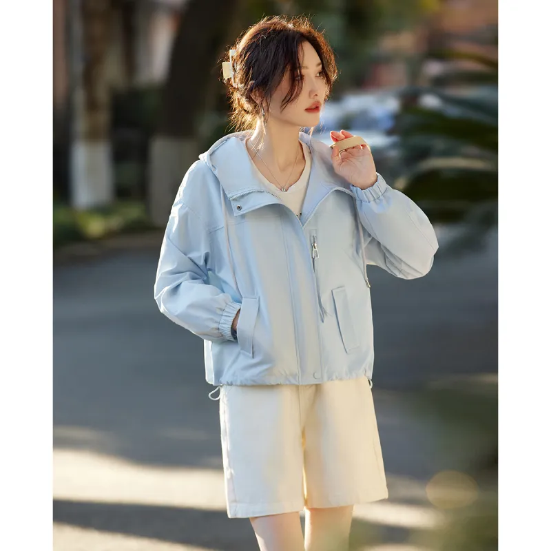 TERRE BLEUE Spring Fall Jacket Loose Fit Women's-8
