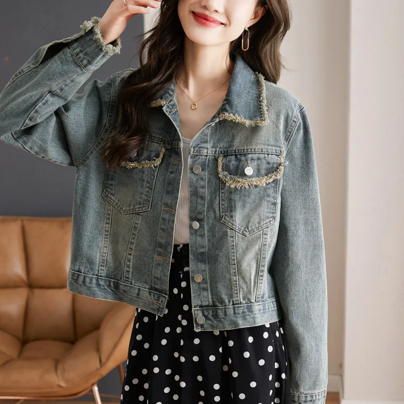 TERRE BLEUE Denim Jacket Women's Light Blue-9