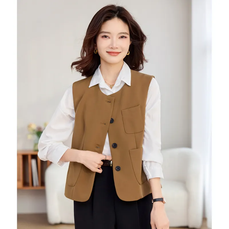 TERRE BLEUE Spring Fall Vest Loose Fit Women's-8