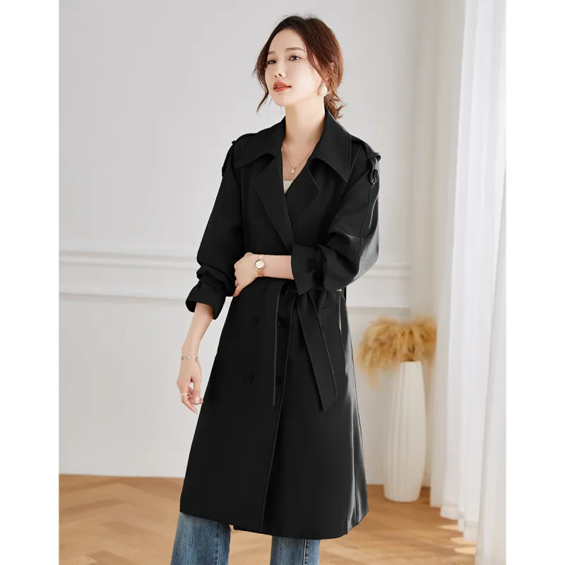 TERRE BLEUE Trench Coat Women's Khaki-10