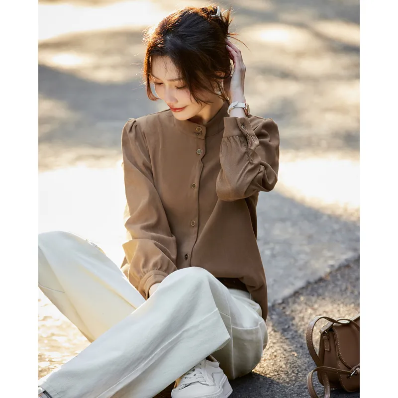 TERRE BLEUE Spring Fall Winter Shirt Loose Fit Women's-8