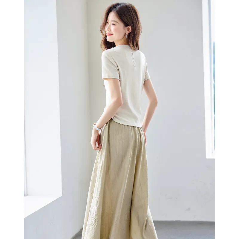 TERRE BLEUE Summer Skirt Set Loose Fit Women's-7