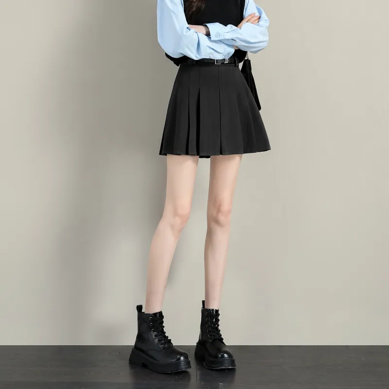 TERRE BLEUE Casual Short Skirts Women's Gray-3
