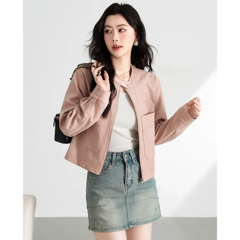TERRE BLEUE Cropped Coat Loose Fit Women's-6