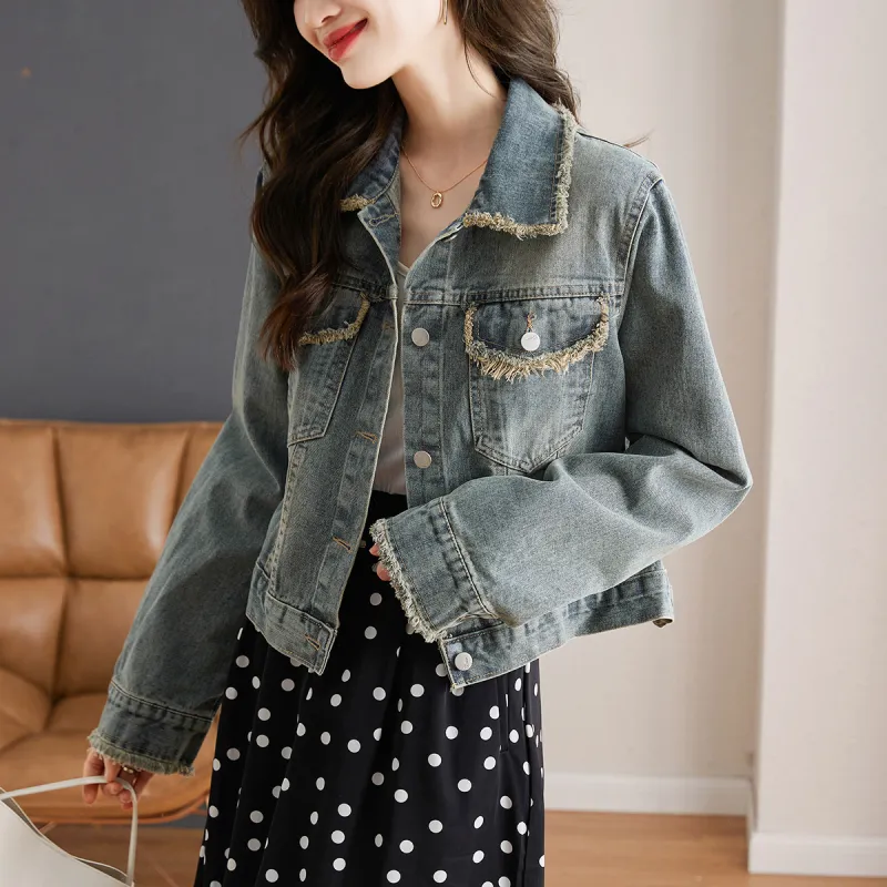 TERRE BLEUE Denim Jacket Women's Light Blue-8