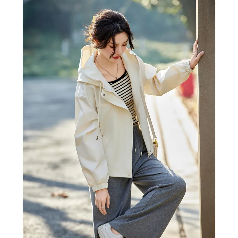 TERRE BLEUE Spring Fall Jacket Loose Fit Women's-12
