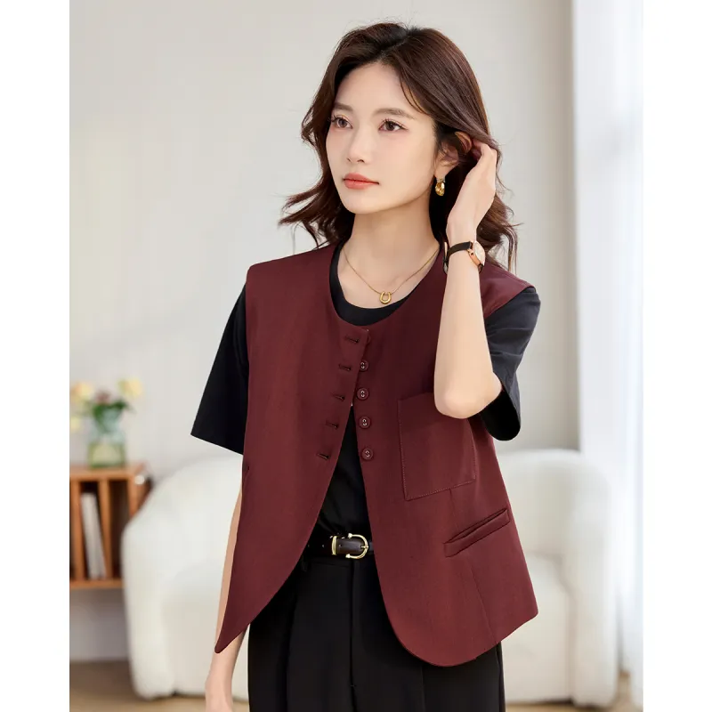 TERRE BLEUE Spring Fall Vest Loose Fit Women's-10