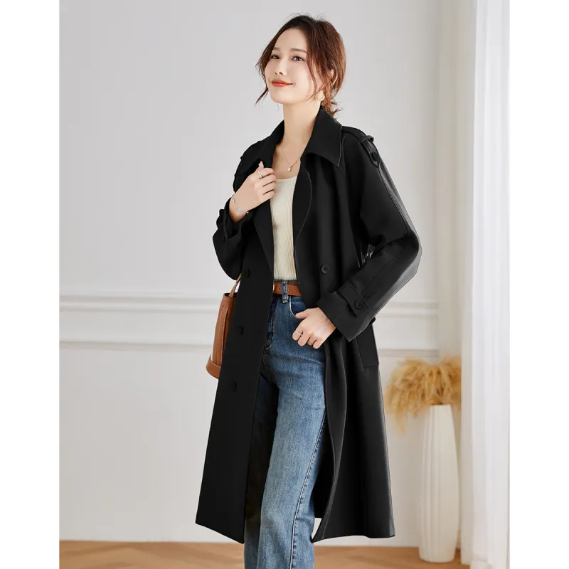 TERRE BLEUE Trench Coat Women's Khaki-14