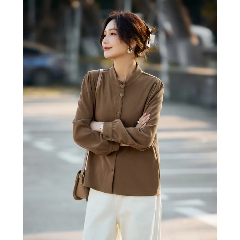 TERRE BLEUE Spring Fall Winter Shirt Loose Fit Women's-9