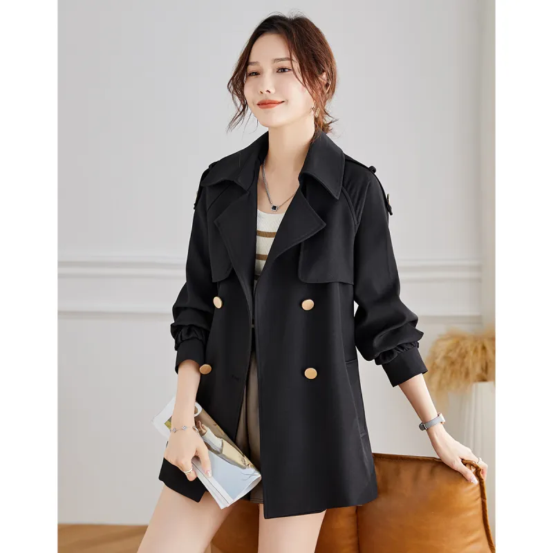 TERRE BLEUE Trench Coat Women's Khaki-12