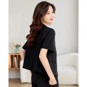 TERRE BLEUE Spring Fall Vest Loose Fit Women's