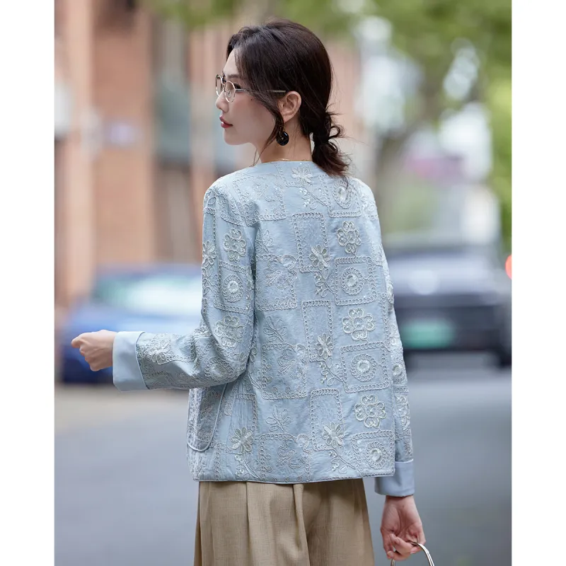 TERRE BLEUE Cropped Coat Women's-9