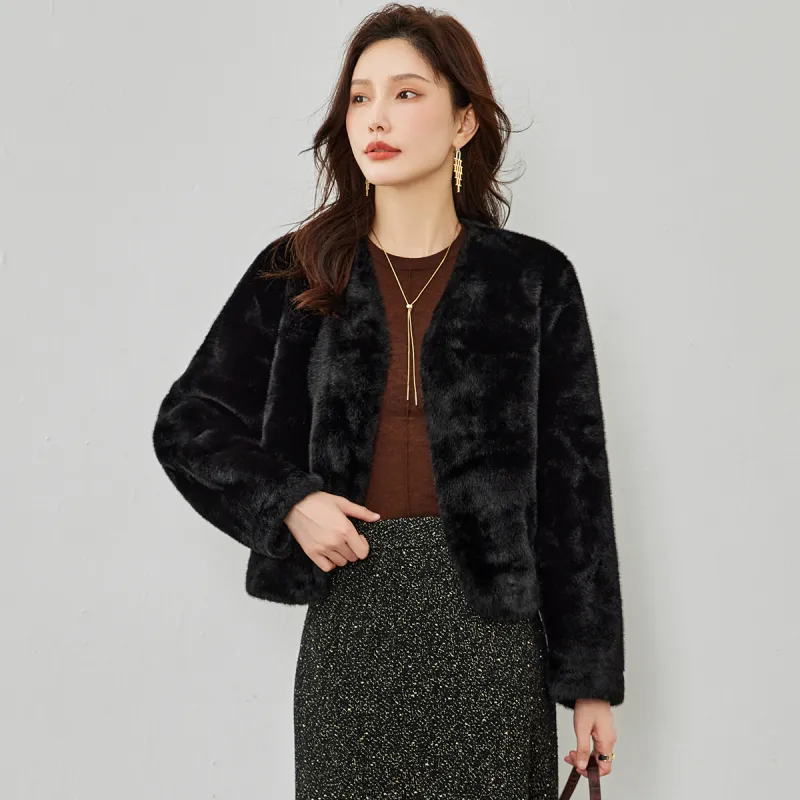 TERRE BLEUE Velvet feel Coat Women's Black-6