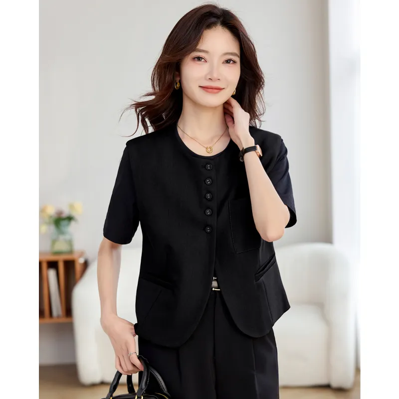 TERRE BLEUE Spring Fall Vest Loose Fit Women's-4