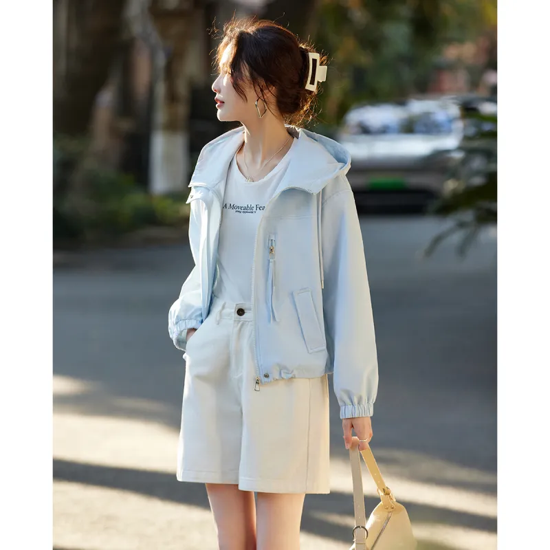 TERRE BLEUE Spring Fall Jacket Loose Fit Women's-7