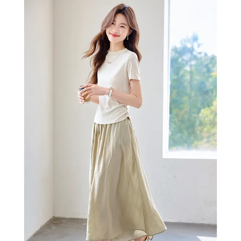 TERRE BLEUE Summer Skirt Set Loose Fit Women's-3