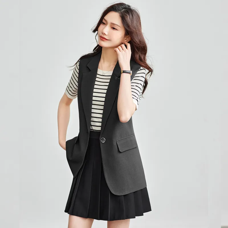 TERRE BLEUE Spring Fall Vest Loose Fit Women's-7