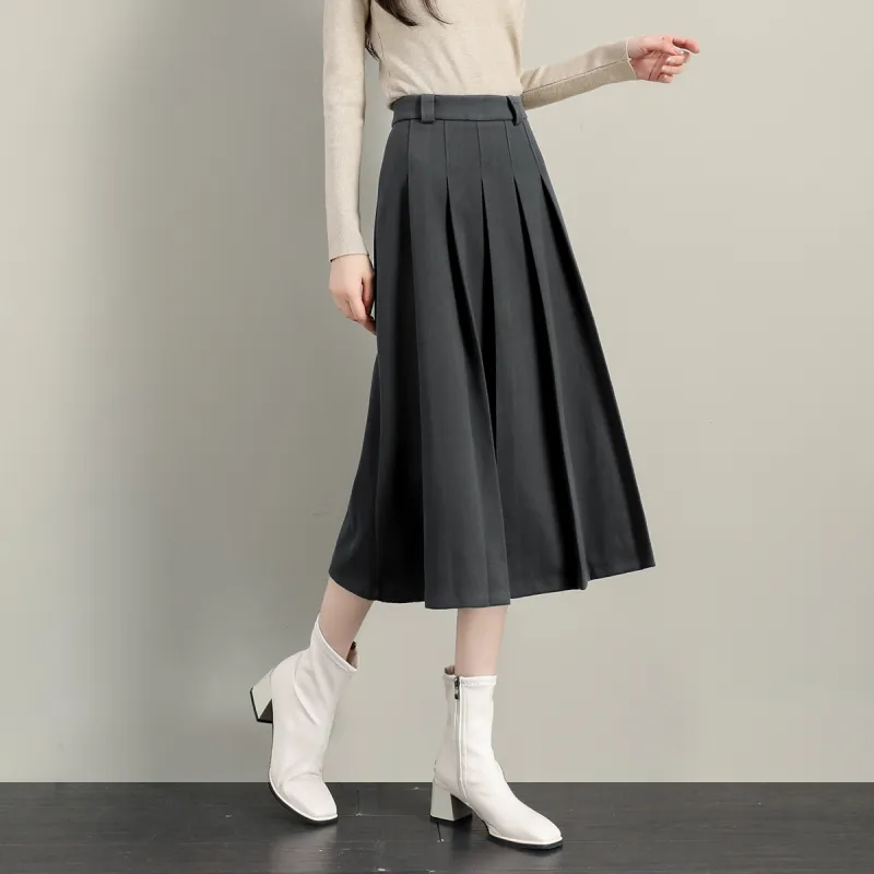 TERRE BLEUE Casual Long Skirt Women's Gray-5