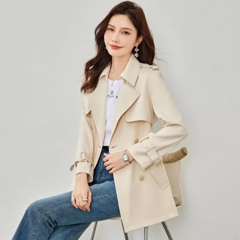 TERRE BLEUE Trench Coat Women's Ecru-4