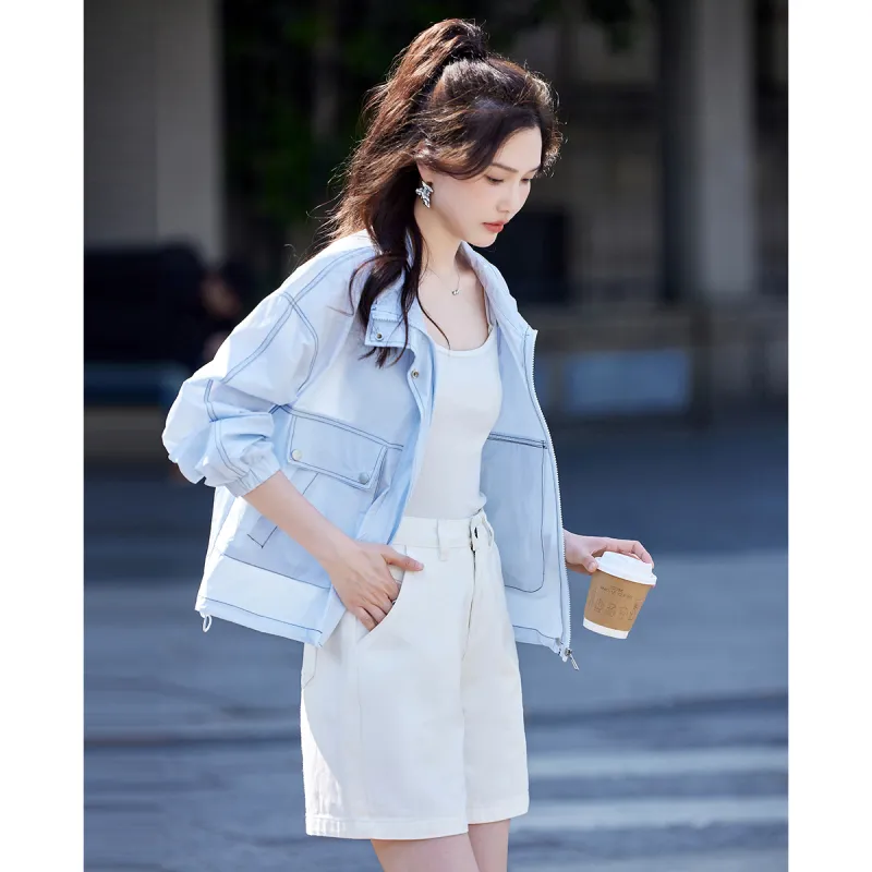TERRE BLEUE Cropped Coat Women's-8