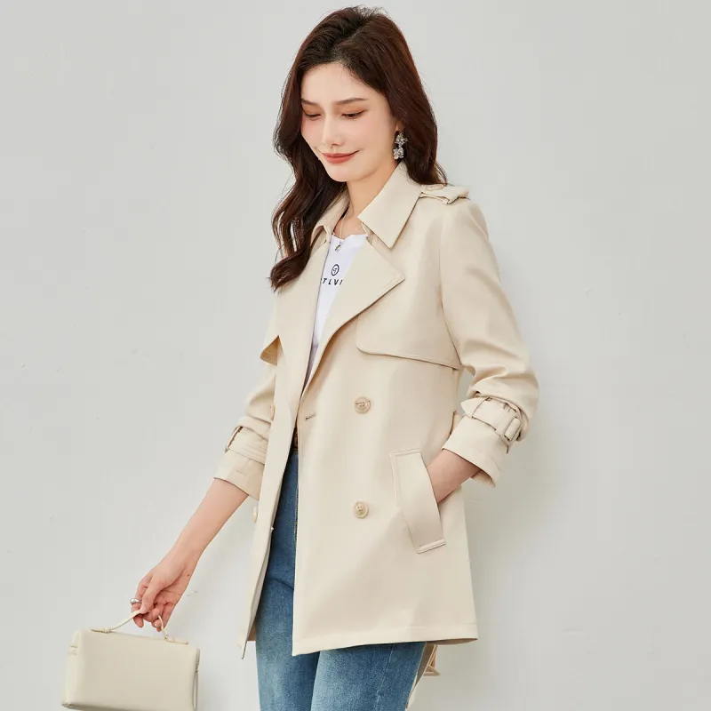 TERRE BLEUE Trench Coat Women's Ecru-7
