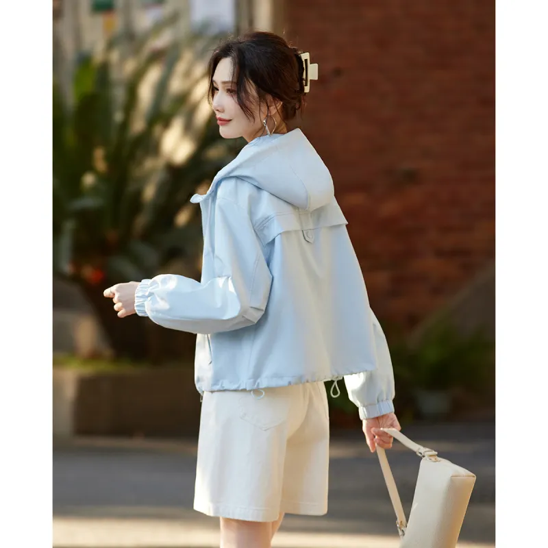 TERRE BLEUE Spring Fall Jacket Loose Fit Women's-9