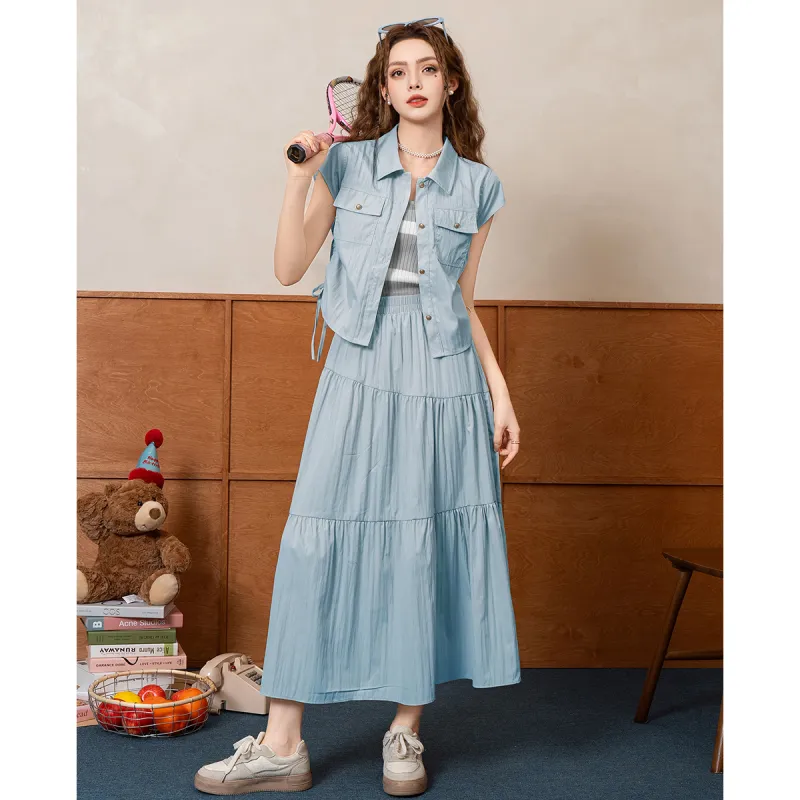 TERRE BLEUE Two Piece Skirt Sets Women's-17