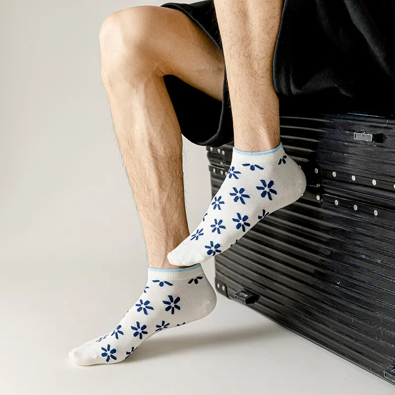 HANADASOX No Show Socks Men's 5 Pack Mixed Color-3