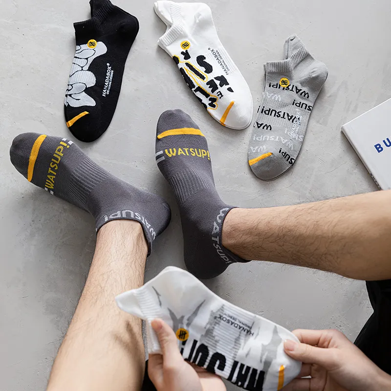 HANADASOX Ankle Socks Men's 5 Pack Mixed Color-4