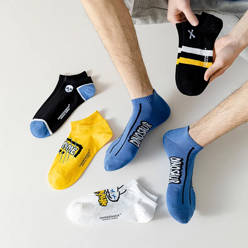HANADASOX No Show Socks Men's 5 Pack Mixed Color-1