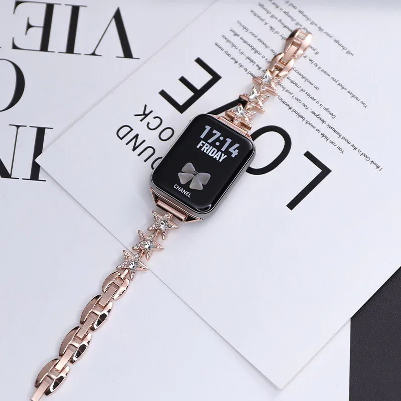 QIAOMISHI Five Pointed Star Xiaomi Compatibility Watch Band 14cm Alloy-7
