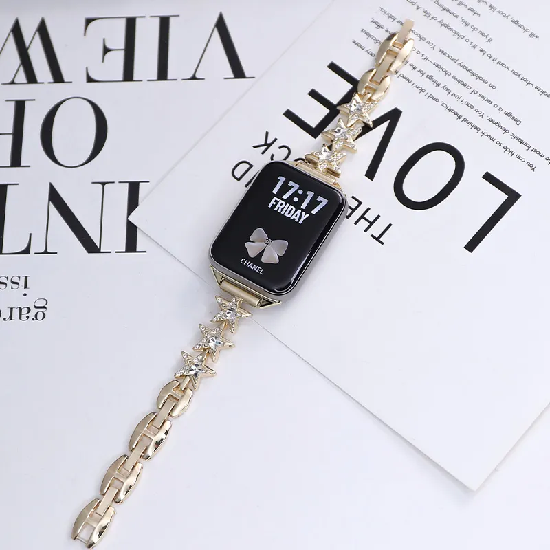 QIAOMISHI Five Pointed Star Xiaomi Compatibility Watch Band 14cm Alloy-9
