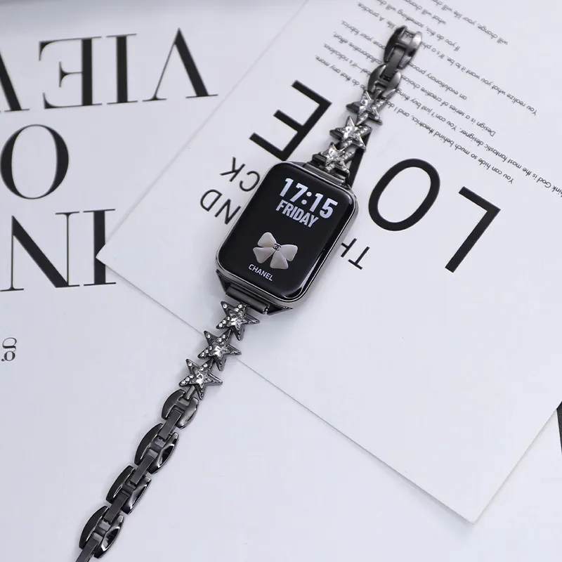QIAOMISHI Five Pointed Star Xiaomi Compatibility Watch Band 14cm Alloy-5