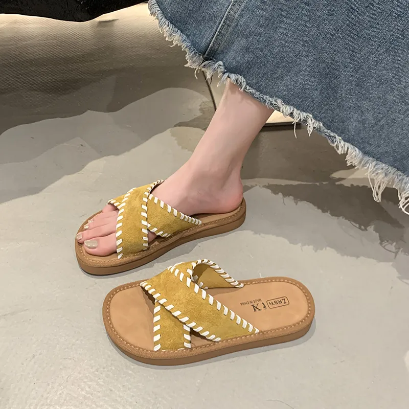 Alxnan Rubber Sole Slip Resistant Slide Slippers Women's Box-3