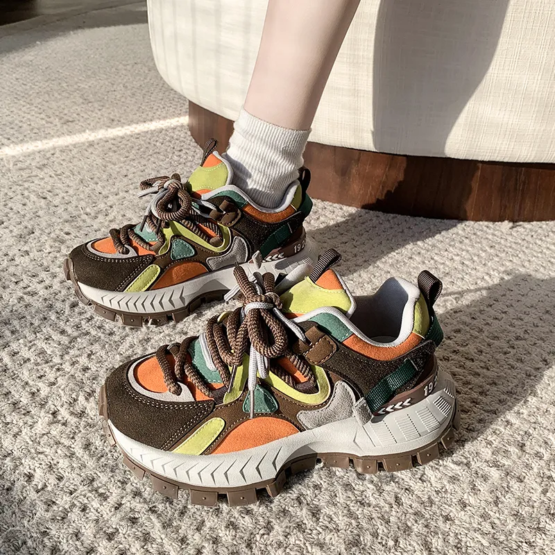 Alxnan Slip Resistant Low Top Chunky Sneakers Women's Box-9