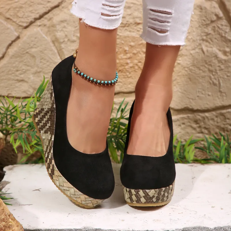 Alxnan Wedge Heel High Heels Women's-2