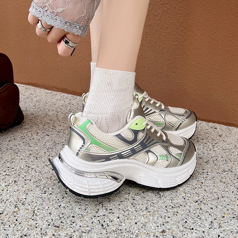 Alxnan Breathable And Lightweight Low Top Chunky Sneakers Women's-20