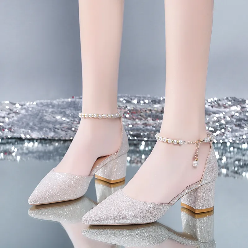 Alxnan High Heels Women's Silver/Champagne-9