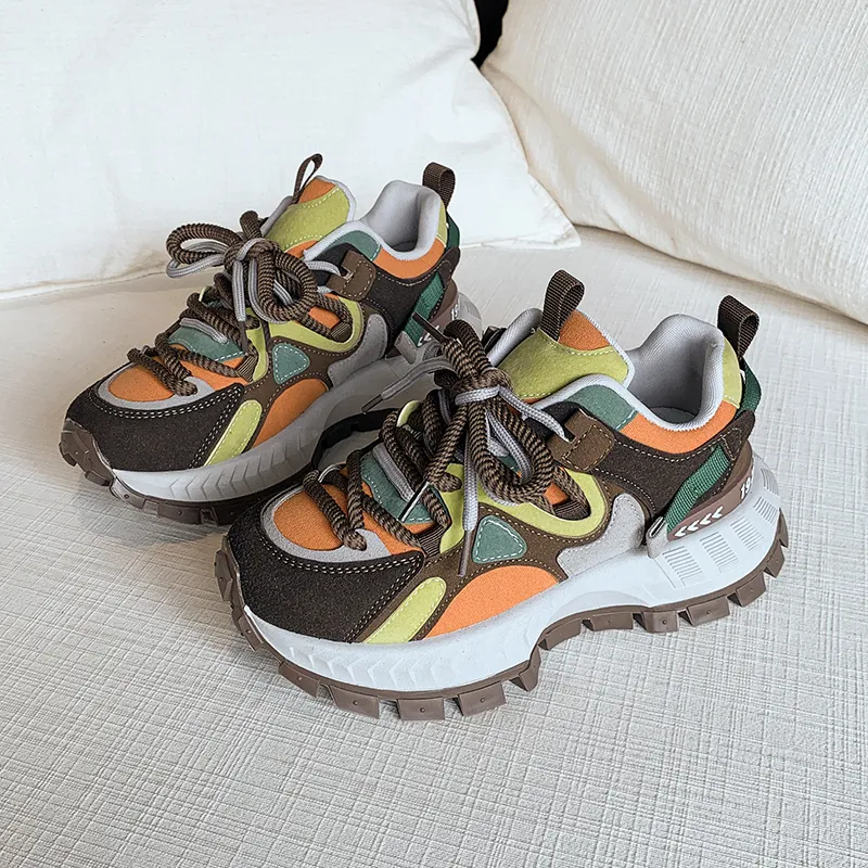 Alxnan Slip Resistant Low Top Chunky Sneakers Women's Box-22