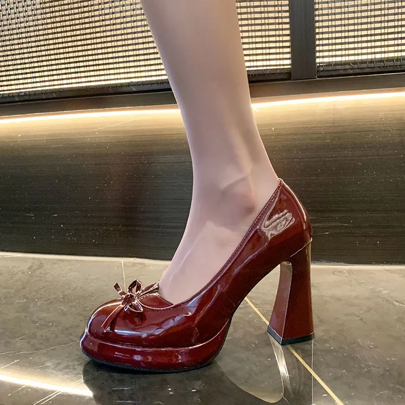 Alxnan Chunky Heel High Heels Women's-16