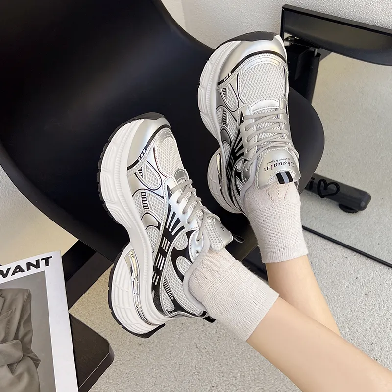 Alxnan Breathable And Lightweight Low Top Chunky Sneakers Women's-13